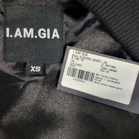 NWT~$295~I AM GIA~S/M~BLACK MILITARY UTILITY CARGO DENIM JEAN JACKET COAT - Picture 16 of 16